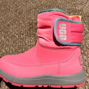 Toddler Girls Pink/Gray Ugg Boots with Velcro closure Size 11